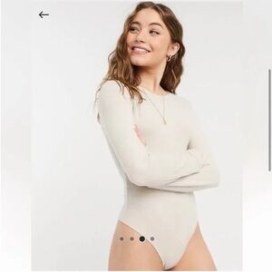 Abercrombie & Fitch Soft AF Cozy Long Sleeve Bodysuit- burgundy